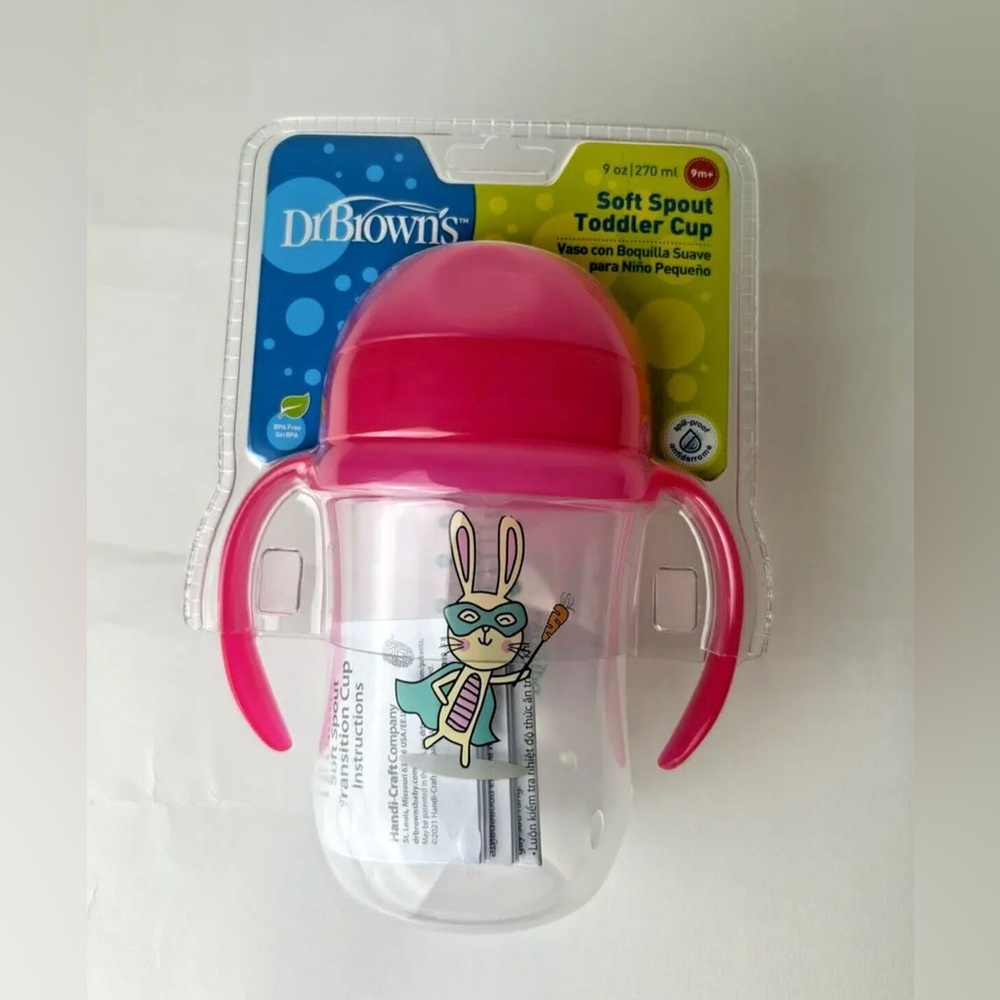 Dr Brown's Soft Spout Toddler Cup with Handles 9m+  -9oz/270ml-